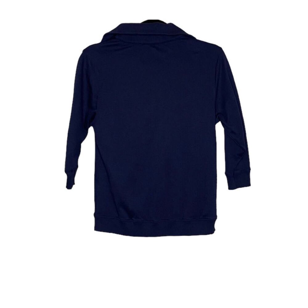 Vintage Peter Millar Women's Medium Long Sleeve Shirt Cotton Blue Polo Henley - Picture 4 of 7